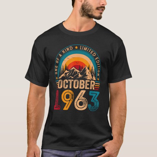 1963年10月以素晴らし降60誕生日60年 Tシャツ (正面)