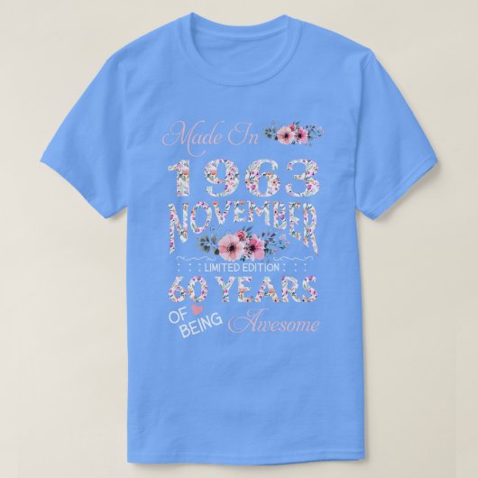 1963年11月に作られたフローラ60歳 Tシャツ (デザイン正面)