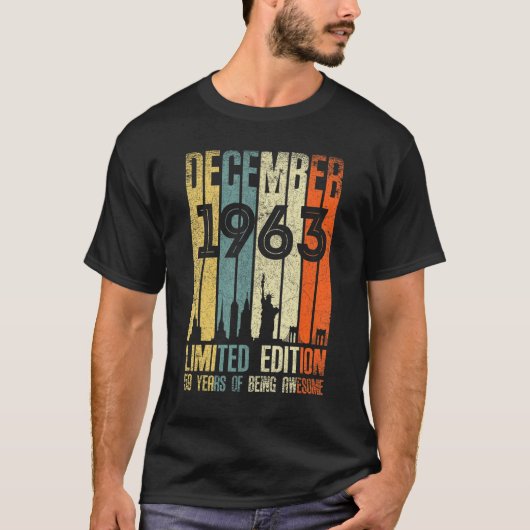 1963年12月59誕生日59歳1963歳 Tシャツ (正面)