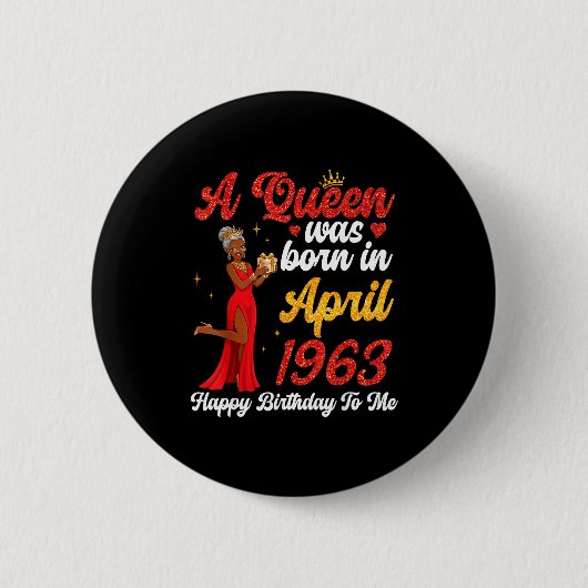 1963年4月に女王が生まれた お誕生日おめでとう 缶バッジ (正面)