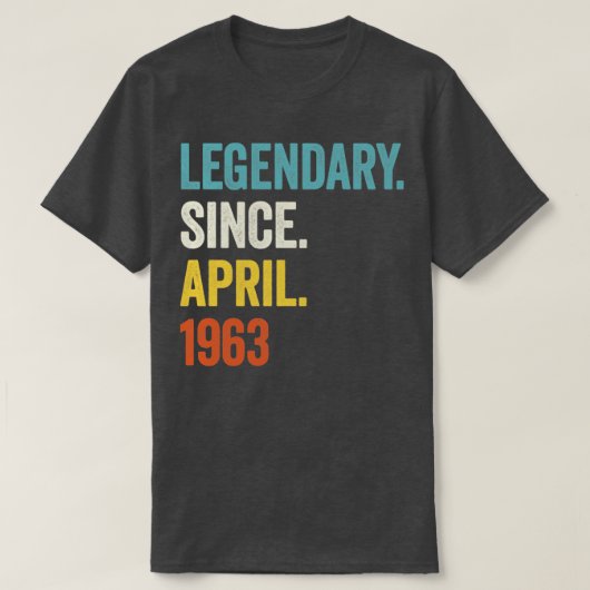 1963年4月以来60年の伝説的な誕生日2 Tシャツ (デザイン正面)