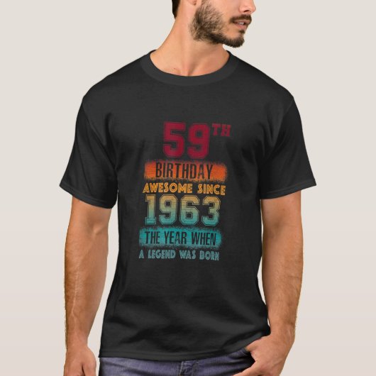1963年59歳素晴らしから59歳の誕生日パーティー Tシャツ (正面)
