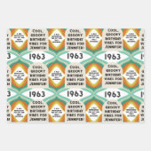 1963年60年パーソナライズされたの誕生日レトロ素晴らしい ラッピングペーパーシート (正面)