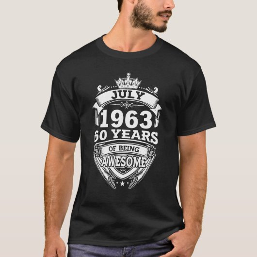 1963年7月60歳素晴らし誕生日 Tシャツ (正面)