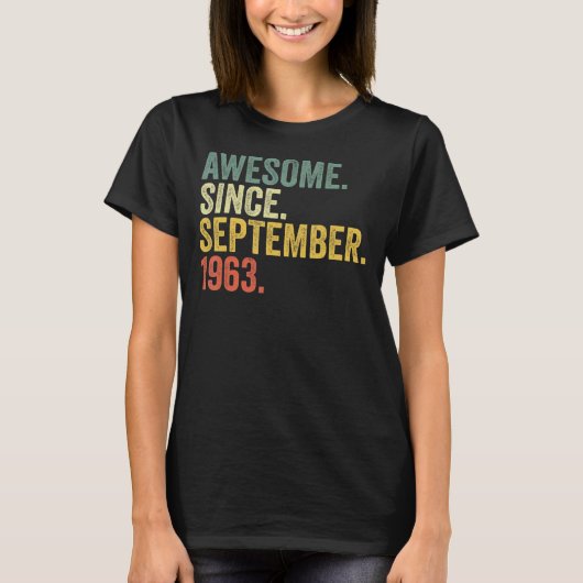 1963年9素晴らし月以来59誕生日59年 Tシャツ (正面)
