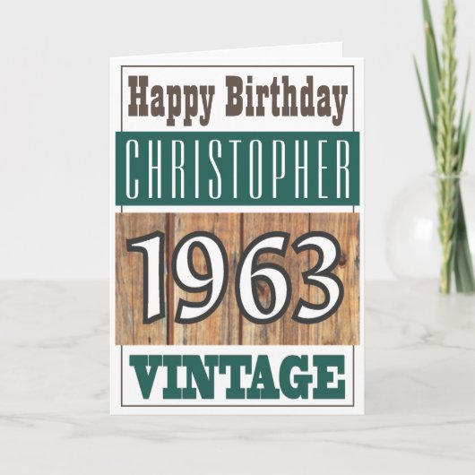 1963生まれ年のグリーティングカード カード (正面)