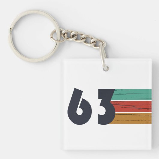1963生まれ年のヴィンテージ誕生日ギフト キーホルダー (正面)