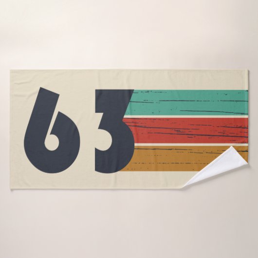 1963生まれ年のヴィンテージ誕生日ギフト バスタオル (バスタオル)