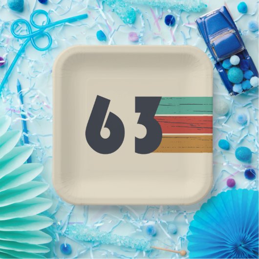 1963生まれ年のヴィンテージ誕生日ギフト ペーパープレート (パーティー)