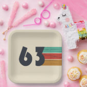 1963生まれ年のヴィンテージ誕生日ギフト ペーパープレート (パーティー)