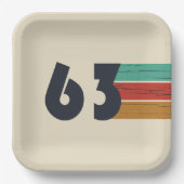 1963生まれ年のヴィンテージ誕生日ギフト ペーパープレート (正面)