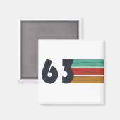 1963生まれ年のヴィンテージ誕生日ギフト マグネット (正面/裏面)