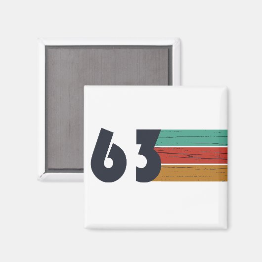 1963生まれ年のヴィンテージ誕生日ギフト マグネット (正面/裏面)