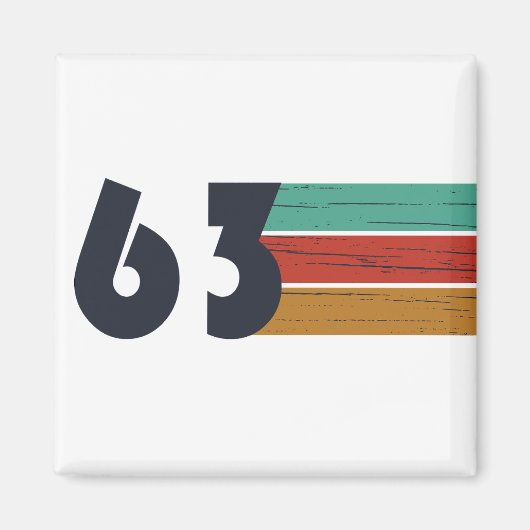 1963生まれ年のヴィンテージ誕生日ギフト マグネット (正面)