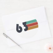 1963生まれ年のヴィンテージ誕生日ギフト ラウンドシール (封筒)