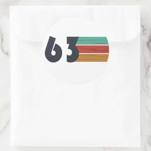 1963生まれ年のヴィンテージ誕生日ギフト ラウンドシール (バッグ)