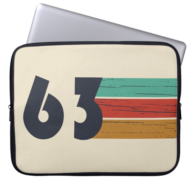 1963生まれ年のヴィンテージ誕生日ギフト ラップトップスリーブ (正面)