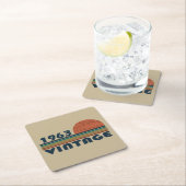 1963生まれ年のヴィンテージ スクエアペーパーコースター (インサイチュ)