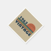 1963生まれ年のヴィンテージ スタンダードカクテルナプキン (角)