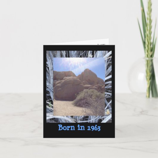 1963生まれ年の誕生日おもしろい事実 カード (正面)