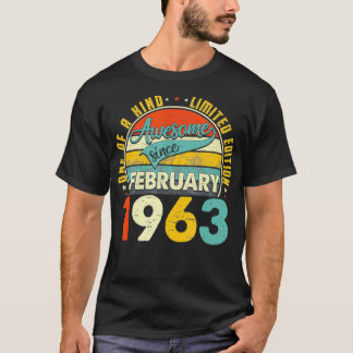 1963生まれ年2月58誕生日ギフトレトロ58 Tシャツ