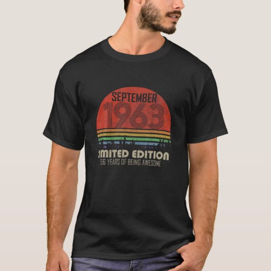 1963生まれ年9月旧ヴィンテージ56誕生日G Tシャツ (正面)