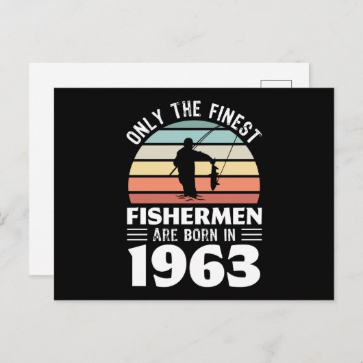 1963生まれ 60誕生日魚釣りギフトの漁師 ポストカード (正面/裏面)