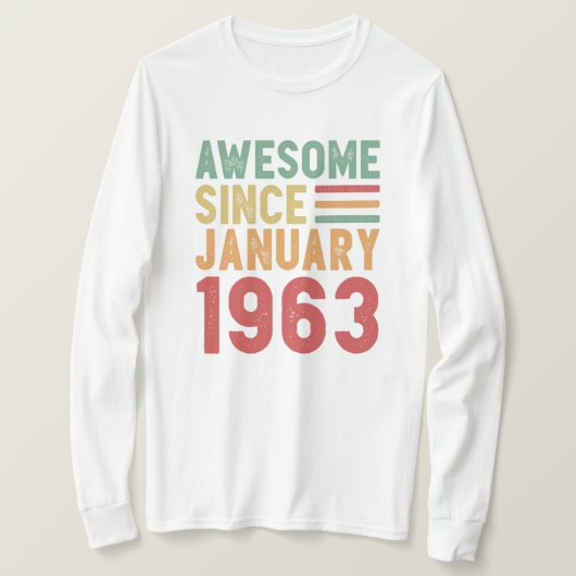 1963素晴らし年から60番目の誕生日ヴィンテージギフト Tシャツ (デザイン正面)