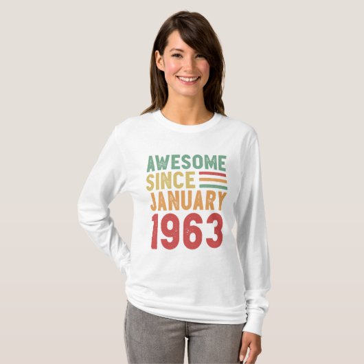 1963素晴らし年から60番目の誕生日ヴィンテージギフト Tシャツ (正面フル)