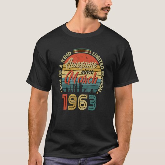 1963素晴らし年3月以来ヴィンテージ59誕生日 Tシャツ (正面)