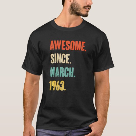 1963素晴らし年3月生後59歳 Tシャツ (正面)