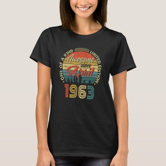 1963素晴らし年4月以来ヴィンテージ59誕生日 Tシャツ (正面)