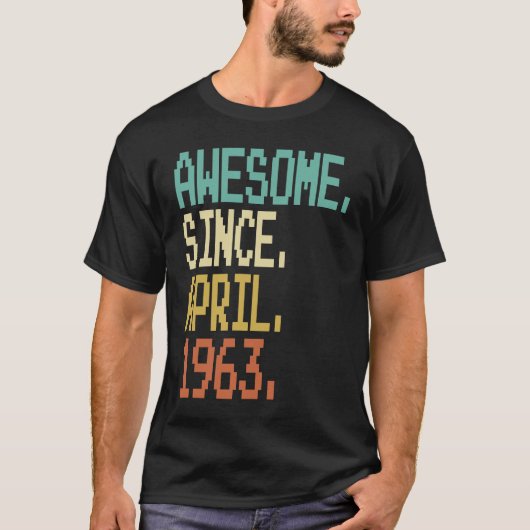 1963素晴らし年4月60誕生日60年 Tシャツ (正面)