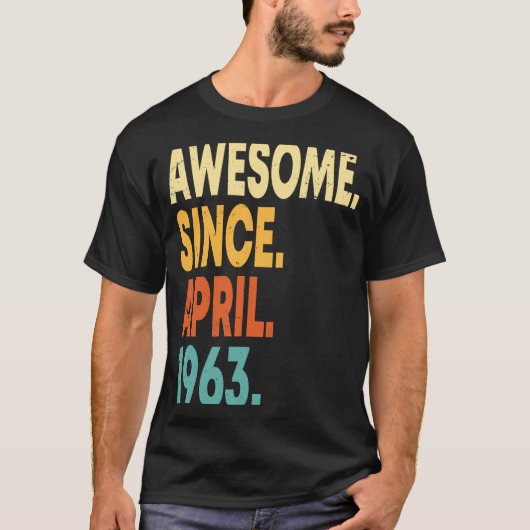 1963素晴らし年4月60誕生日60年 Tシャツ (正面)