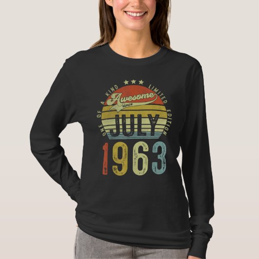 1963素晴らし年7月以来ヴィンテージ59誕生日 Tシャツ (正面)