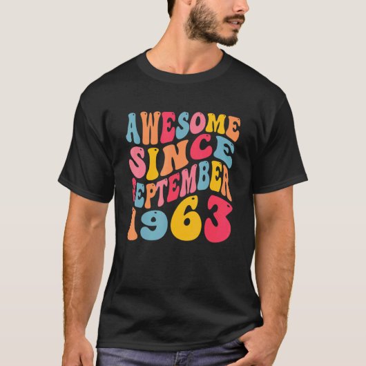 1963素晴らし年9月以来59年レトロ59th B Tシャツ (正面)