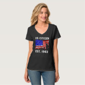 1963誇りを持った年以来の米国市民Est新しいアメリカ人U Tシャツ (正面フル)