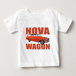 1963赤いchevy II新星ワゴンlongroof ベビーTシャツ
