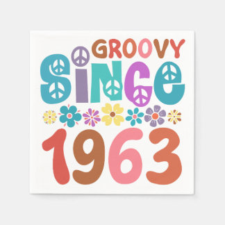 1963 60誕生日以来Groovy スタンダードカクテルナプキン