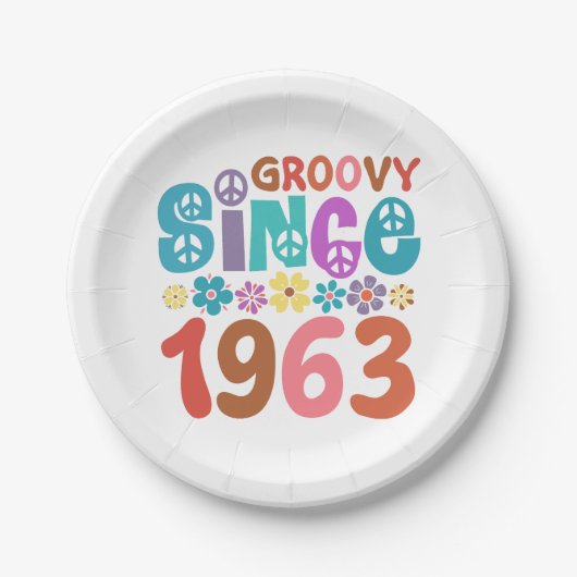 1963 60誕生日以来Groovy ペーパープレート (正面)