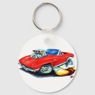 1963-64年のコルベットの赤いコンバーチブル キーホルダー