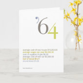 1964の誕生日のおもしろい事実 カード (黄色い花)