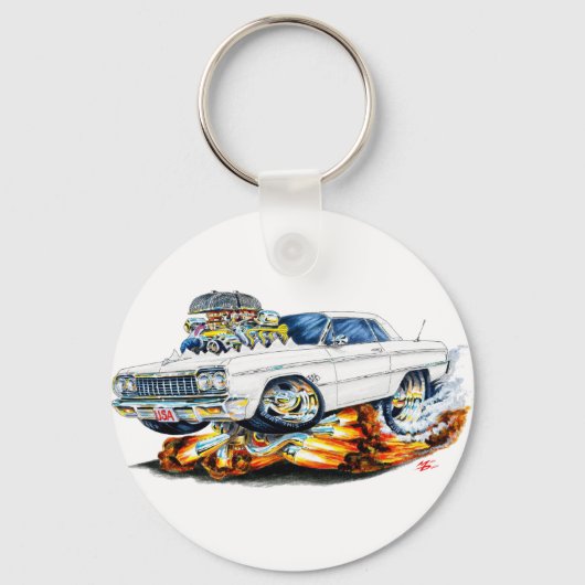 1964インパラホワイトカー キーホルダー (正面)
