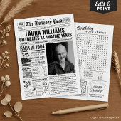 1964カスタム年新聞紙誕生日カードのトレンド シーズンカード