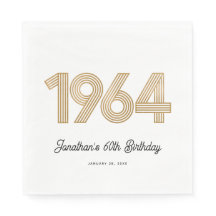 1964ホワイトブラックフェイク金ゴールド60誕生日