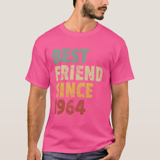 1964年からのベストフレンド 楽しい誕生日スローガン レトロ Tシャツ