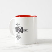 1964年に生まれて下さい(Dark&Lightgrey) ツートーンマグカップ (正面左)