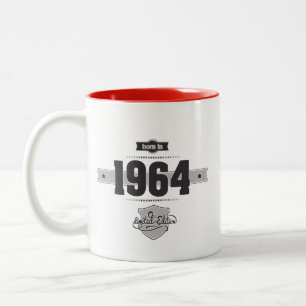 1964年に生まれて下さい(Dark&Lightgrey) ツートーンマグカップ