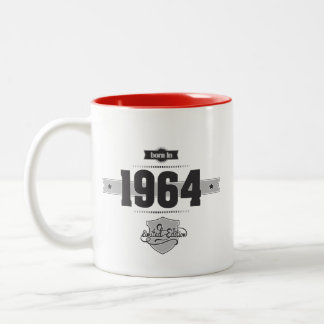1964年に生まれて下さい(Dark&Lightgrey) ツートーンマグカップ