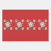 1964年のクリスマススタンプが赤で。包装紙シート ラッピングペーパーシート (正面2)